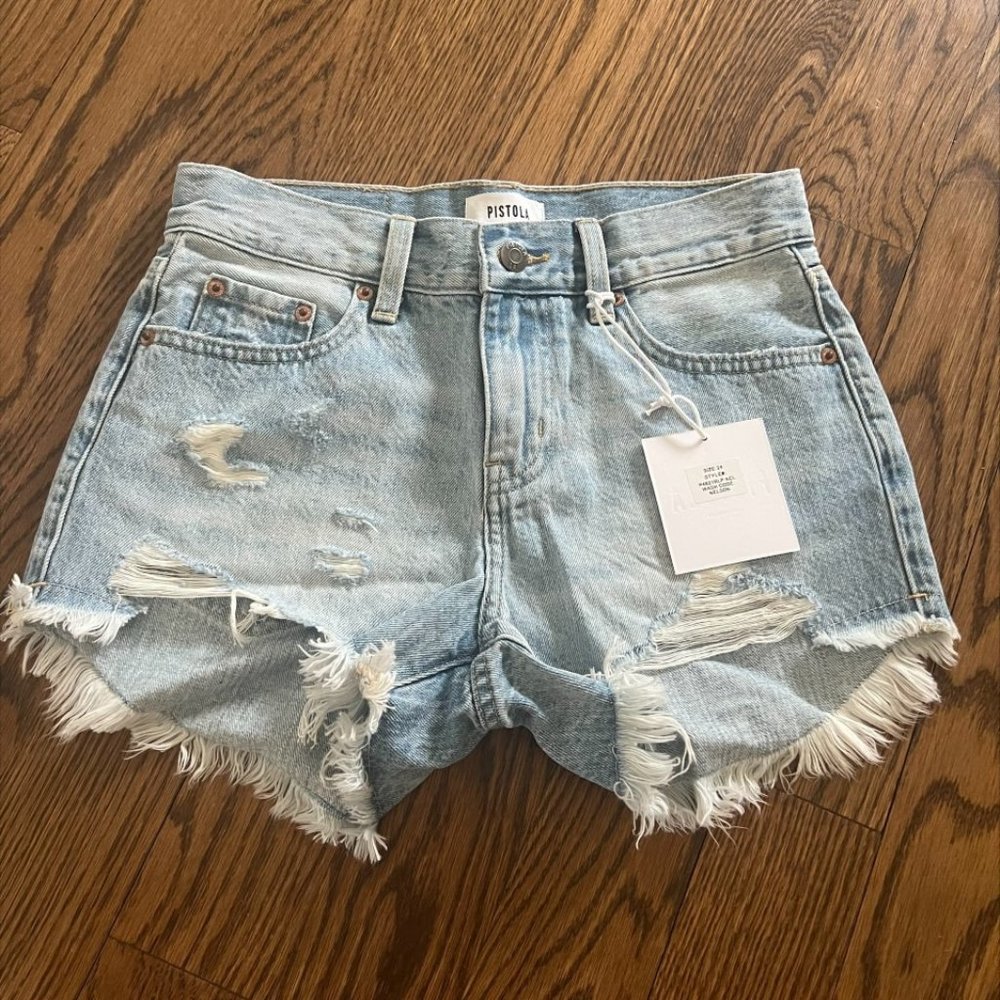 Pistola Light Washed Jean Shorts